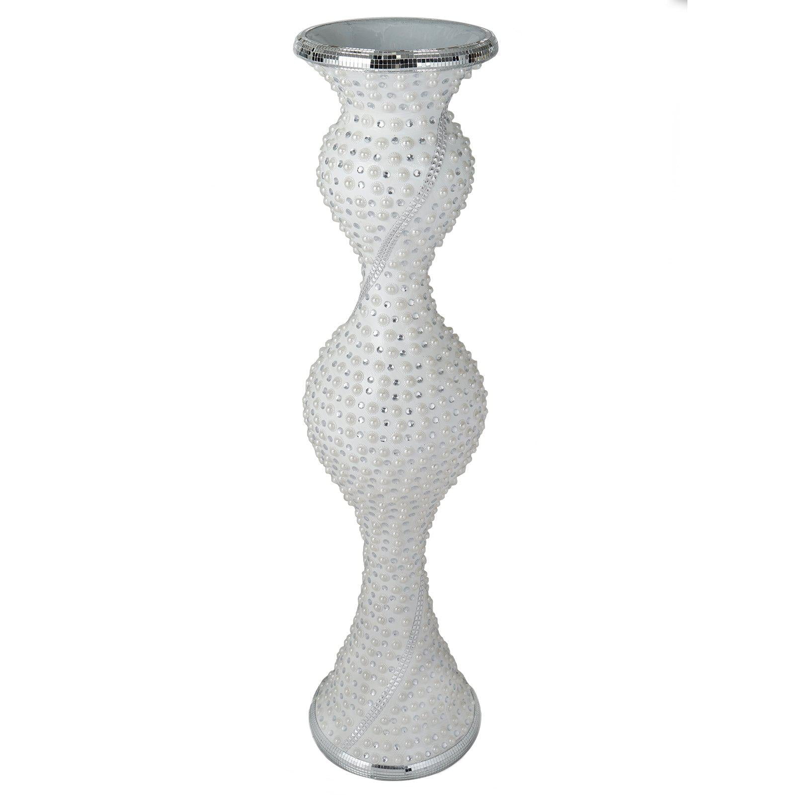 "Efavormart 40"" Mermaid Style Mirror Mosaic & Pearl Studded Floor Vase ...