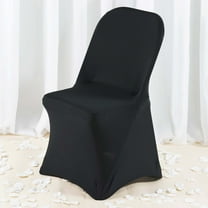 Efavormart 40 PCS Black Premium Spandex Folding Chair Covers, Stretch Fitted Folding Chair Covers