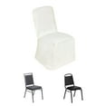 thumbnail image 1 of Efavormart 40 PCS Ivory Square Top Polyester Banquet Chair Cover Dinning Event Slipcover For Wedding Party Banquet Catering, 1 of 11