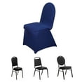 thumbnail image 1 of Efavormart 40 PCS Navy Blue Premium Spandex Stretch Fitted Banquet Chair Cover With Foot Pockets - 160GSM, 1 of 10