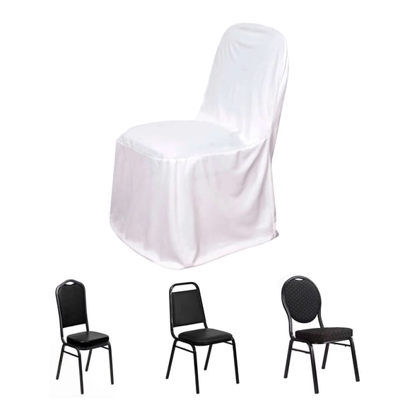 Efavormart 40 PCS White Stretch Slim Fit Scuba Chair Covers, Wrinkle Free Durable Chair Covers