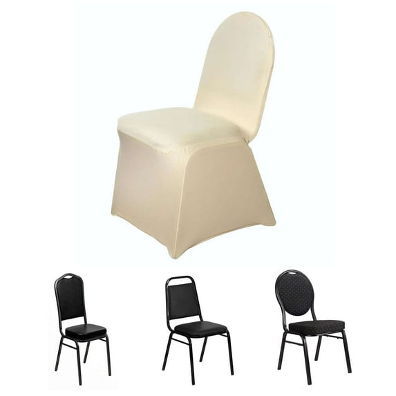 Efavormart 40 Pack | Champagne Premium Spandex Stretch Fitted Banquet Chair Cover With Foot Pockets - 160GSM