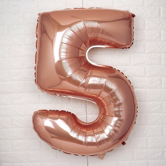 Efavormart 40" Rose Gold Mylar Foil Helium Number Balloons Party Wedding Decorations Graduation New Year Party- 5