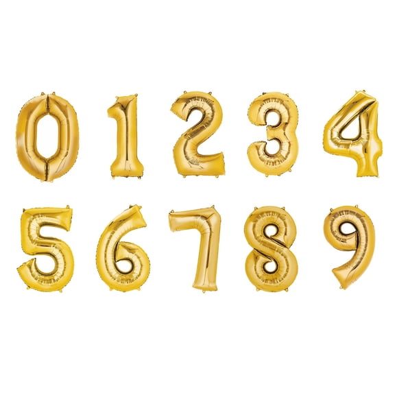Efavormart 40" Shiny Metallic Gold Mylar Foil Helium/Air Number and Letter Balloons
