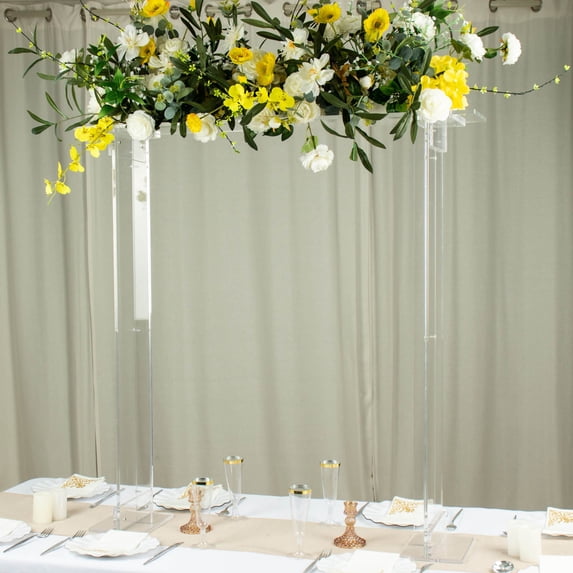 Efavormart 40" Tall Clear Acrylic Rectangular Flower Stand Wedding Centerpiece, Long Floral Frame Table Display Stand
