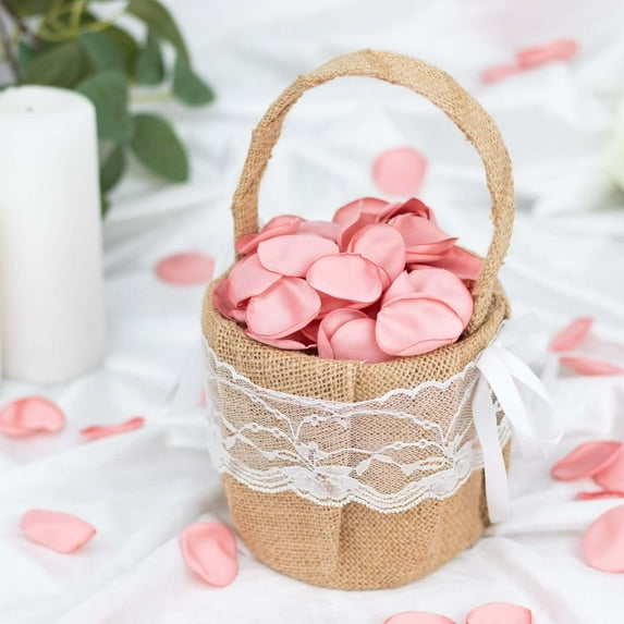 Efavormart 400 Pack | Matte Dusty Rose Silk Rose Petals, Life-Like Silk Flower Petal Round Table Confetti