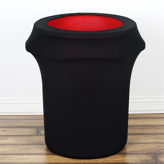 Efavormart 41-50 Gallons Black Stretch Spandex Round Trash Bin Container Cover