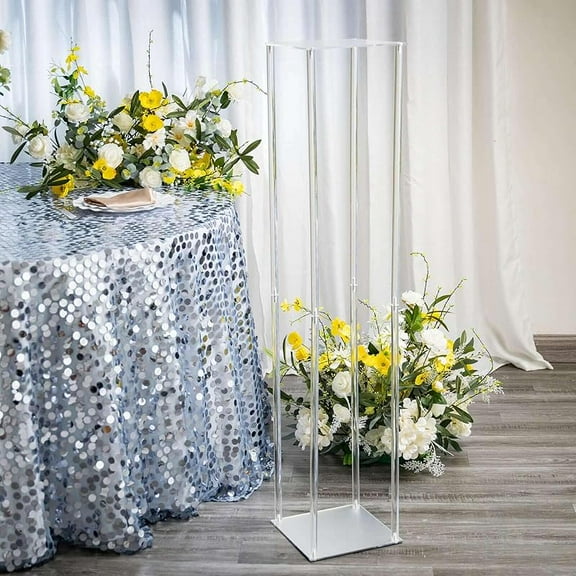 48" Clear Acrylic Flower Stand, Decorative Vase Table Centerpiece