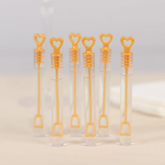 Efavormart 48 Pack Gold Heart Chemistry Tube Bubbles Bridal Wedding Shower Favor - 4"