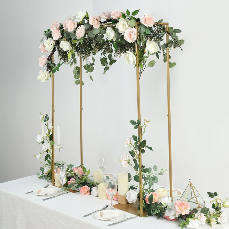 42 Tall Gold Adjustable Over The Table Rod Stand Metal Table Flower Arch Efavormart