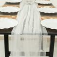 thumbnail image 1 of Efavormart 48"X120" White Pearl Embellished Sheer Tulle Table Runner, Elegant Formal Table Linen, 1 of 11