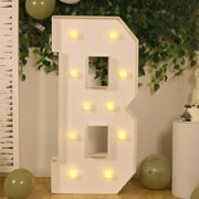 Efavormart 4ft Giant LED Marquee Letter B, White Pre-Cut Foam Board with 10 Warm White Battery Operated LEDs, Glue Gun and Sticks
