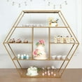 thumbnail image 1 of Efavormart 4ft Large Gold Metal Hexagonal Cake Dessert Display Stand, Wedding Arch Backdrop, Balloons Rack, Modern Bookcase, 1 of 11