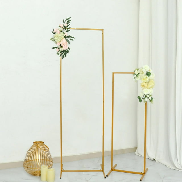Efavormart 5.5ft Gold Metal Frame Wedding Arch, Rectangular Backdrop ...