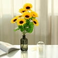 thumbnail image 1 of Efavormart 5 Bushes | 45 Large Yellow Artificial Silk Blossomed Sunflowers, 1 of 11