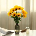 thumbnail image 1 of Efavormart 5 Bushes | 70 Yellow Artificial Silk Blossomed Sunflowers | Vase Decor, 1 of 11