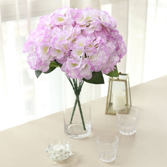Efavormart 5 Bushes | Lavender Artificial Silk Hydrangea Flower Bouquets