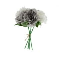 thumbnail image 1 of Efavormart 5 Head Dual Tone Silver/White Artificial Peony Silk Bouquet For DIY Wedding Party Bouquets Centerpieces - 11" Tall, 1 of 9