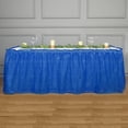thumbnail image 1 of Efavormart 5 PCS 14ft Royal Blue Ruffled Plastic Disposable Table Skirt, Waterproof Spill Proof Outdoor/Indoor Table Skirt, 1 of 9