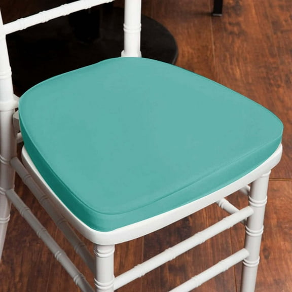 Efavormart 5 PCS 2" Thick Turquoise Chiavari Chair Pad, Memory Foam Seat Cushion With Ties and Removable Cover