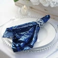 thumbnail image 1 of Efavormart 5 PCS 20”x20” Navy Premium Sequin Cloth Dinner Napkin | Reusable Linen, 1 of 11