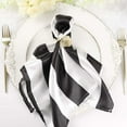 thumbnail image 1 of Efavormart 5 PCS Black/White Stripe Satin Napkin For Wedding Banquet Party Table Decoration - 20x20", 1 of 11