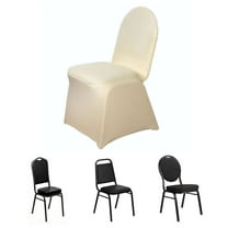 Efavormart 5 PCS Champagne Premium Spandex Stretch Fitted Banquet Chair Cover With Foot Pockets - 160GSM