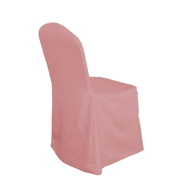 Efavormart 5 PCS Dusty Rose Polyester Banquet Chair Covers