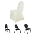thumbnail image 1 of Efavormart 5 PCS Ivory Premium Spandex Stretch Fitted Banquet Chair Cover With Foot Pockets - 160GSM, 1 of 9