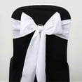 thumbnail image 1 of Efavormart 5 PCS WHITE Polyester Chair Sashes Tie Bows for Wedding Events Decor Chair Bow Sash Party Decor Supplies - 6x108", 1 of 10