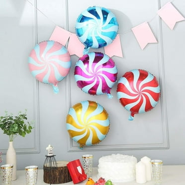 Efavormart 5 Pack 13" Assorted Swirl Lollipop Candy Aluminum Foil Mylar Balloon For Wedding Party Decoration