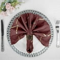 thumbnail image 1 of Efavormart 5 Pack | 20"x20" Modern Burgundy Polyester Linen Dinner Napkins With Gold Foil Geometric Pattern, 1 of 11