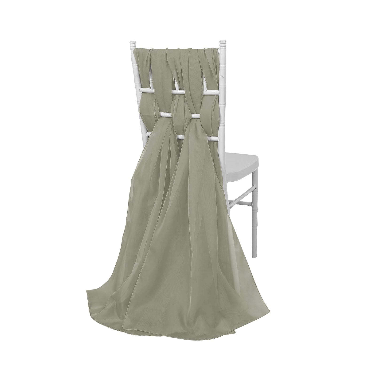 Efavormart 5 Pack 22" x 78" Eucalyptus Sage Green DIY Premium Chiffon Designer Chair Sashes for ...