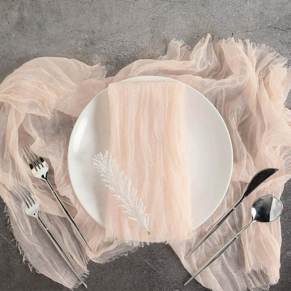 Efavormart 5 Pack | 24"x19" Gauze Cheesecloth Napkins Cotton Dinner Napkins - Blush/Rose Gold