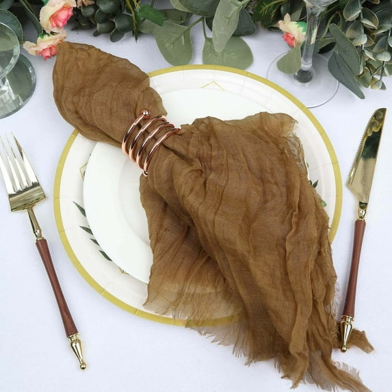 Efavormart 5 Pack | 24"x19" Gauze Cheesecloth Napkins Cotton Dinner Napkins - Taupe