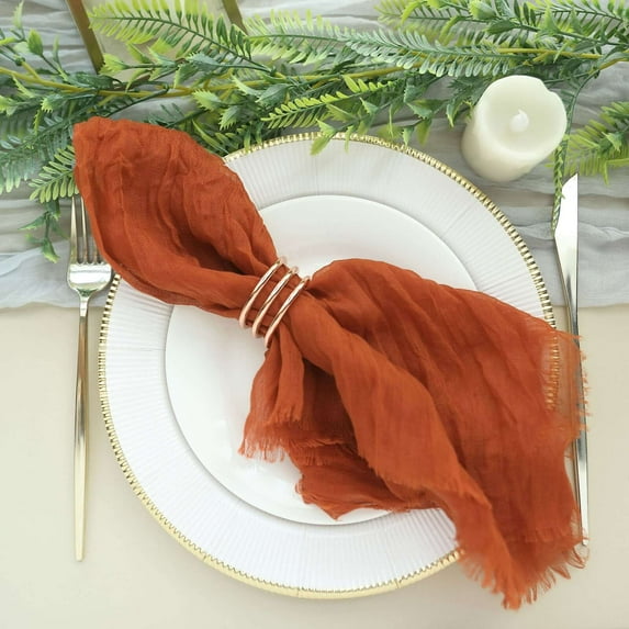 Efavormart 5 Pack | 24"x19" Gauze Cheesecloth Napkins Cotton Dinner Napkins - Terracotta