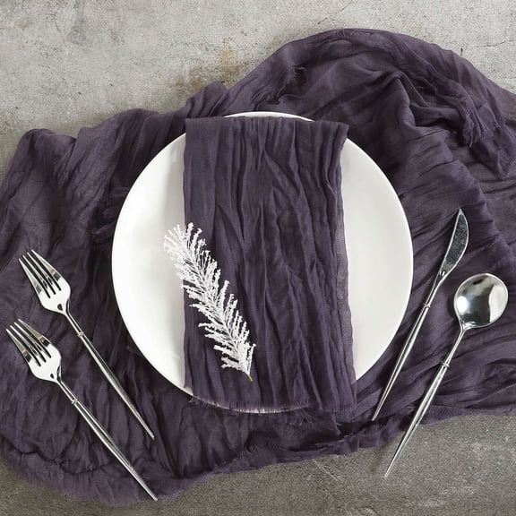 Efavormart 5 Pack | 24"x19" Purple Gauze Cheesecloth Napkins Cotton Dinner Napkins