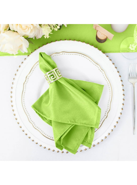 Efavormart 5 Pack | Apple Green Seamless Cloth Dinner Napkins, Wrinkle Resistant Linen | 17"x17"