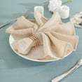 Efavormart 5 Pack BEIGE 20"x20" Premium Faux Linen Napkins Slubby Textured Wrinkle Free Napkins ...