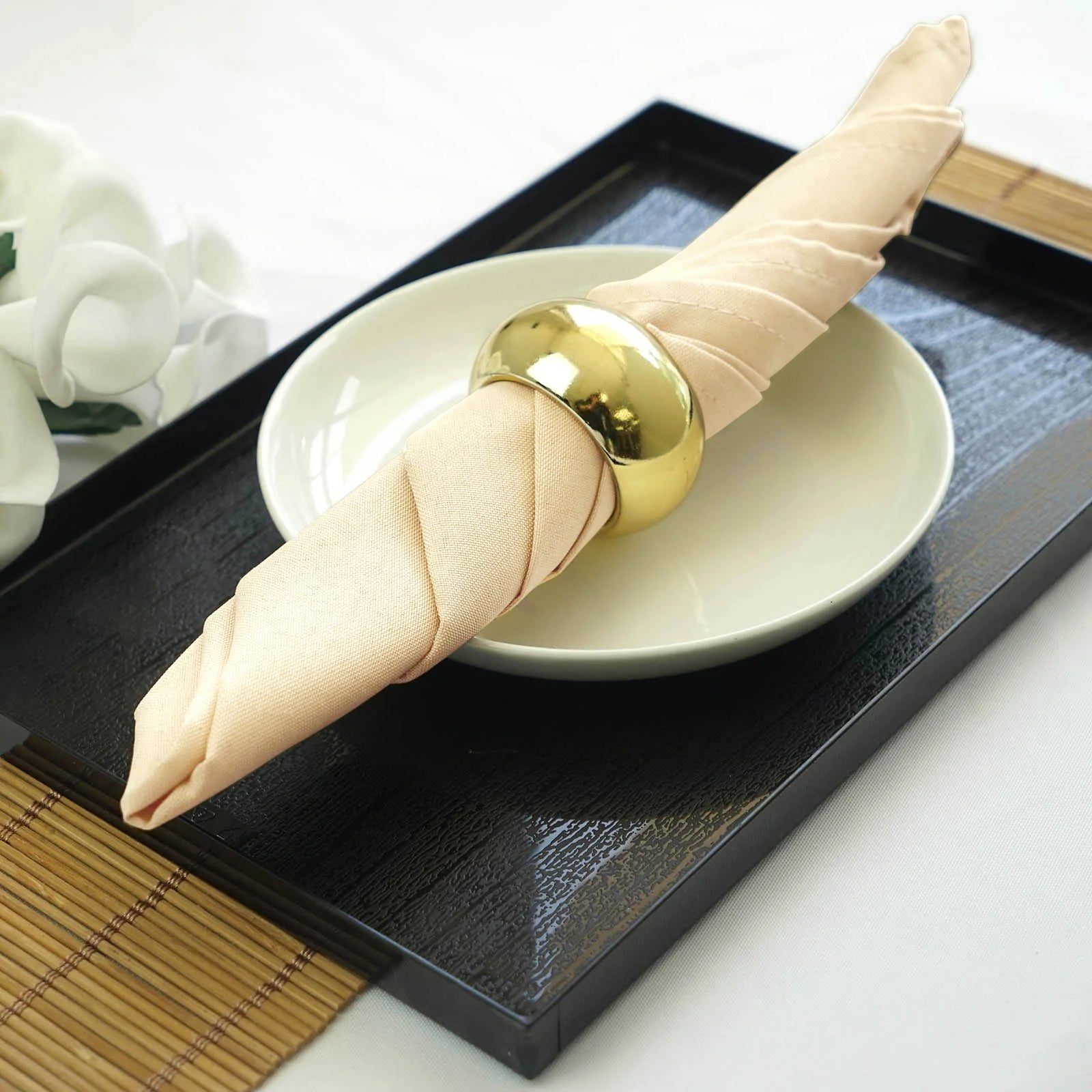 Efavormart 5 Pack | Beige Seamless Cloth Dinner Napkins, Wrinkle Resistant Linen | 17"x17 ...