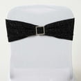 thumbnail image 1 of Efavormart 5 Pack | Black Metallic Shimmer Tinsel Spandex Chair Sashes, 1 of 4