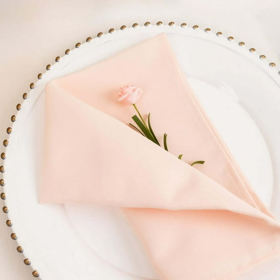 Efavormart 5 Pack | Blush 200 GSM Premium Polyester Dinner Napkins, Seamless Cloth Napkins - 20"X20"