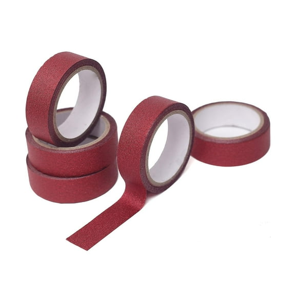 Efavormart 5 Pack Burgundy 5 Yards Glitter Self Adhesive Tape Sticky Decorative Tape Craft Tape Roll