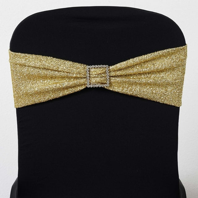 Efavormart 5 Pack | Champagne Metallic Shimmer Tinsel Spandex Chair ...