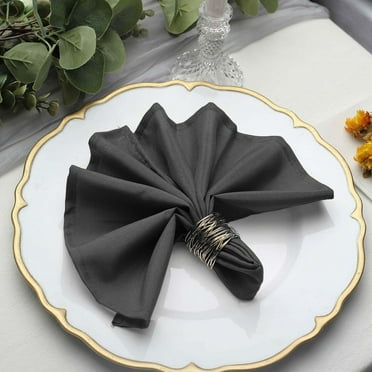 Efavormart 5 Pack | White Seamless Satin Cloth Dinner Napkins, Wrinkle ...