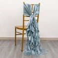 thumbnail image 1 of Efavormart 5 Pack Dusty Blue Curly Willow Chiffon Satin Chair Sashes, 1 of 10