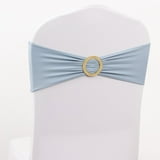 Efavormart 5 Pack Dusty Blue Spandex Chair Sashes with Gold Rhinestone ...