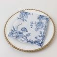 thumbnail image 1 of Efavormart 5-Pack French Toile Cloth Napkins – 17"x17" Blue and White Reusable Polyester Table Napkins in Floral Design for Events & Dining, 1 of 5