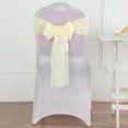 thumbnail image 1 of Efavormart 5 Pack Ivory Premium Faux Linen Chair Sashes, Slubby Textured Wrinkle Free Sashes, 1 of 6