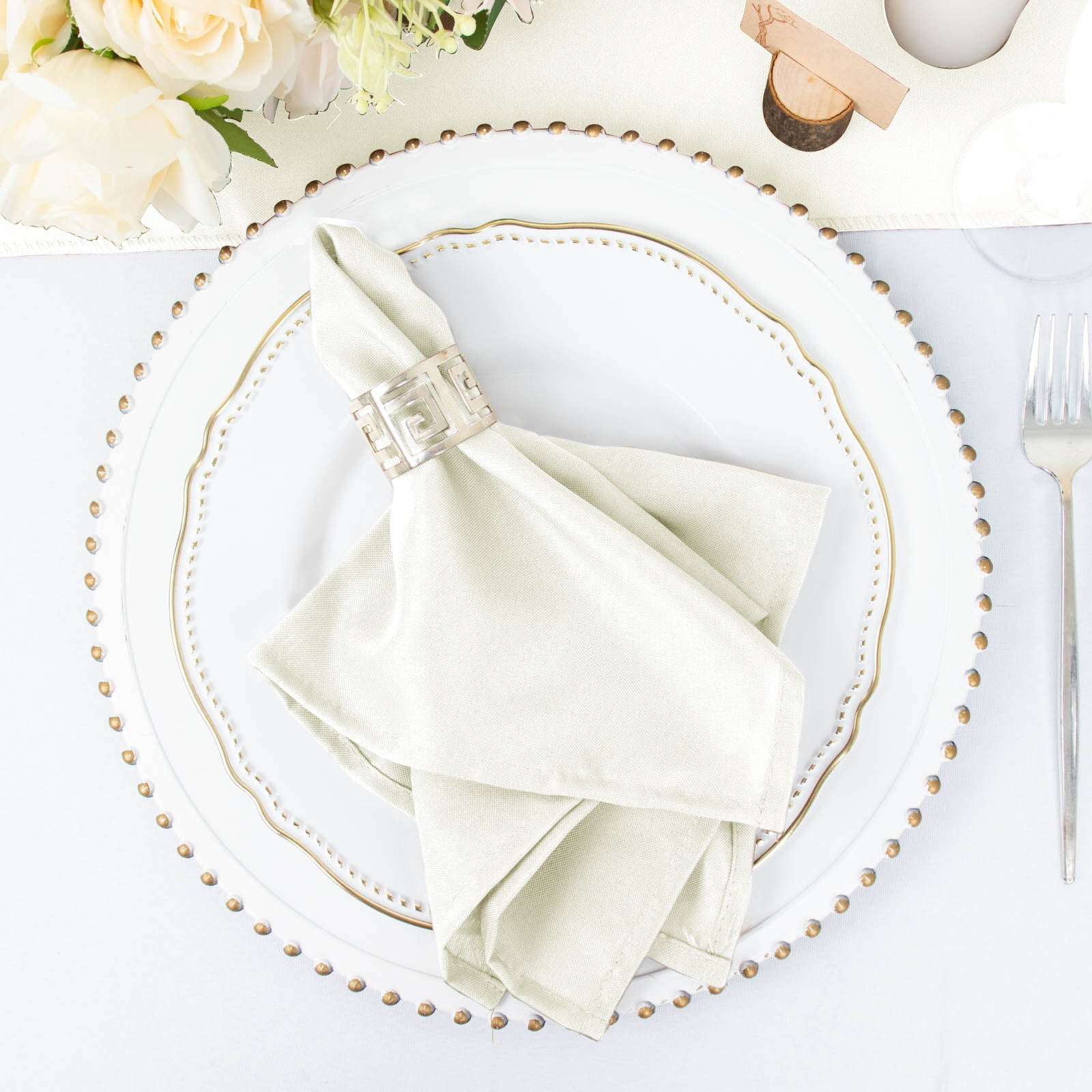 Efavormart 5 Pack | Ivory Seamless Cloth Dinner Napkins, Wrinkle Resistant Linen | 17"x17 ...
